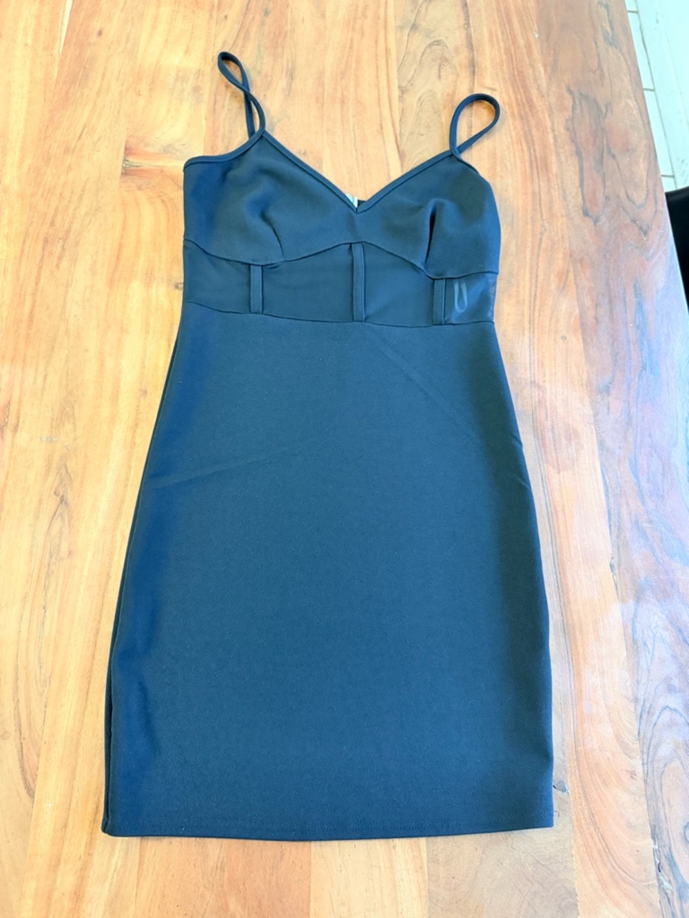 Prom mesh Women's Black Spaghetti Strap Bodycon Dress size 8